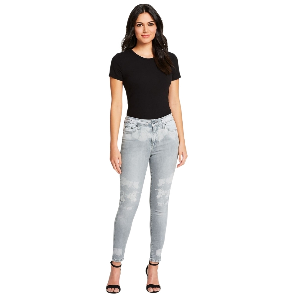 𝅺banana Republic Sculpt Skinny Gray Bleached Mid Rise Denim Jeans Size 27 / 4